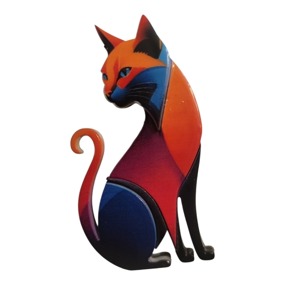 Jewelry - Cat Brooch Triple Layer Acrylic